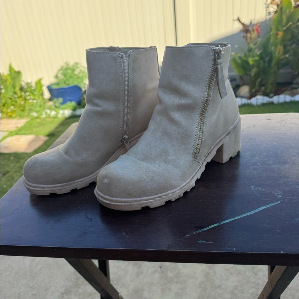 Free People Cream Ankle Booties